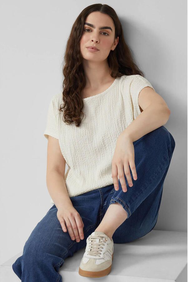 S.Oliver RED LABEL relaxed fit T-shirt met structuurpatroon - Foto 2