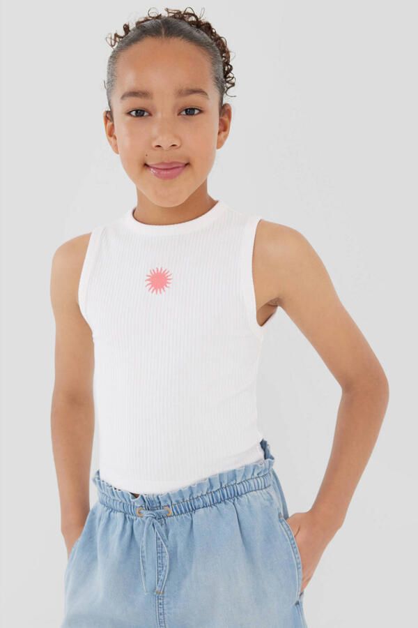 S.Oliver tanktop rib gebreid wit
