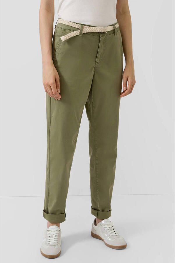 S.Oliver tapered regular waist casual broek kaki