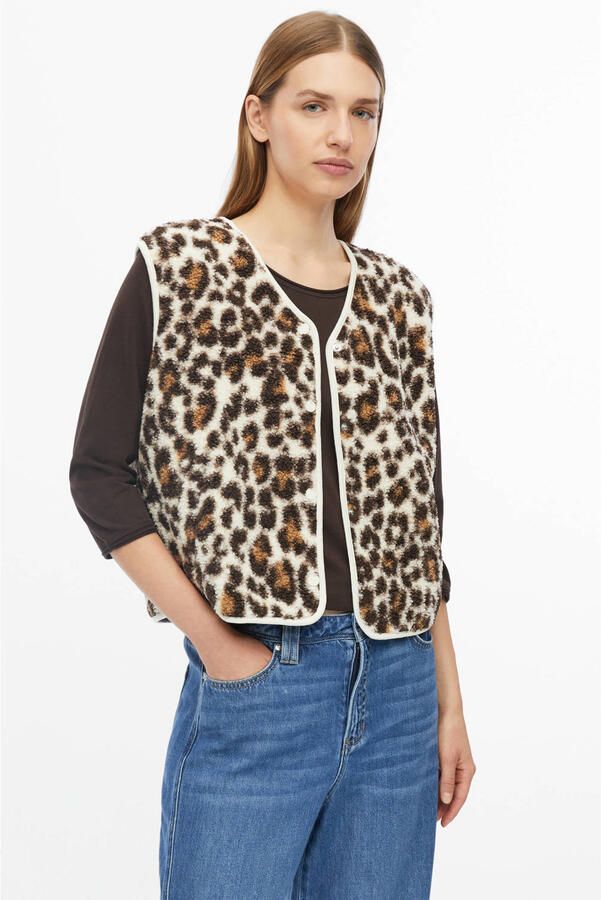 S.Oliver teddy gilet met panterprint bruin - Foto 2