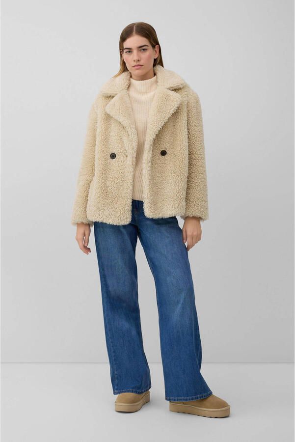 S.Oliver RED LABEL Relaxed fit jack van teddybont met reverskraag - Foto 2