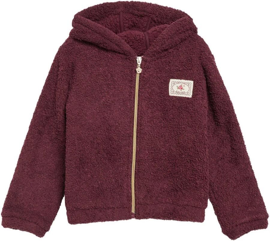 S.Oliver teddy jas met patches aubergine