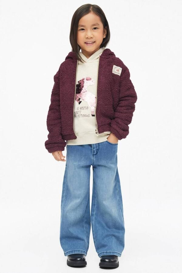 S.Oliver teddy jas met patches aubergine - Foto 3