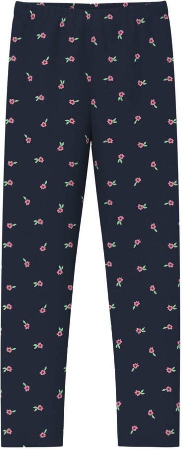 S.Oliver Thermo fleece legging met bloemenprint marineblauw