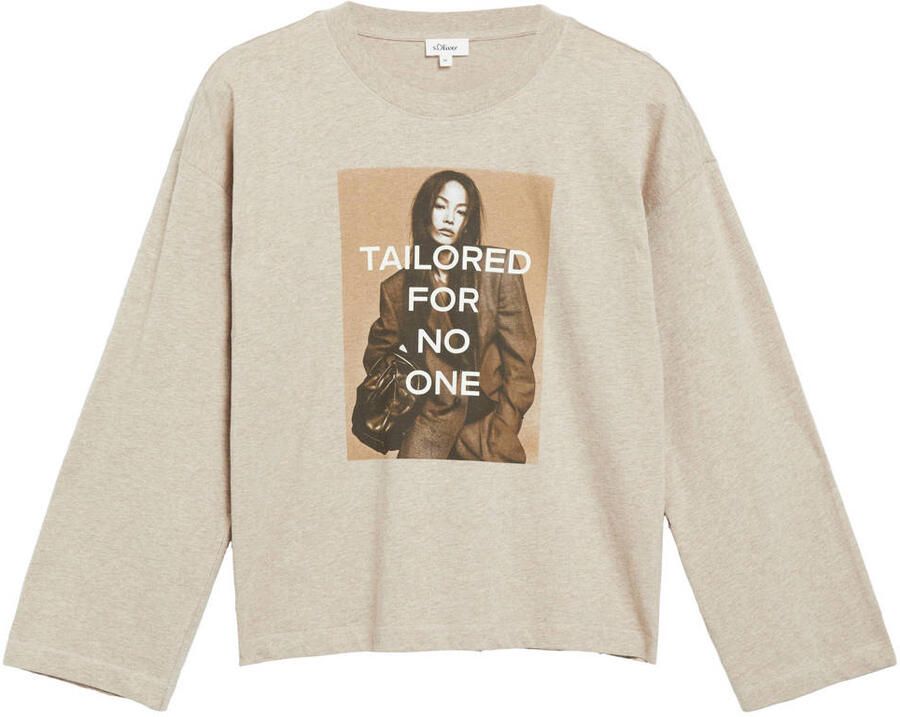 S.Oliver top met print beige