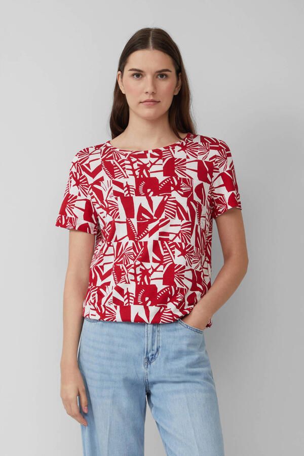 S.Oliver Shirt met print in o-vorm met cut-out - Foto 3