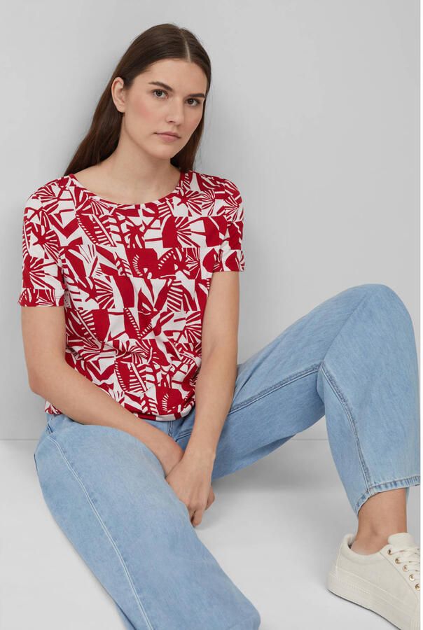 S.Oliver Shirt met print in o-vorm met cut-out - Foto 1