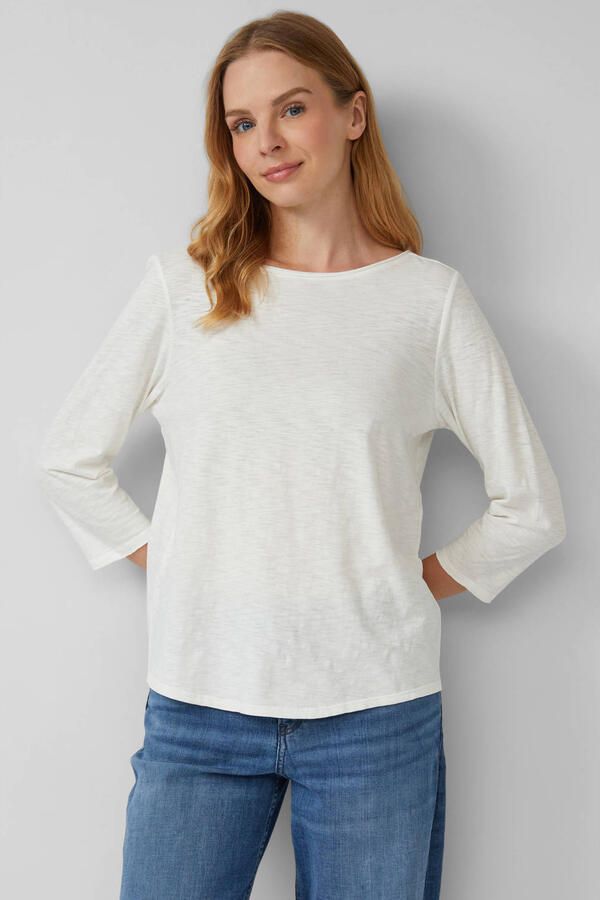 S.Oliver RED LABEL Relaxed fit T-shirt met 3 4-mouwen van puur katoen