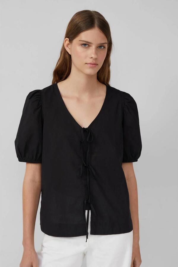 S.Oliver RED LABEL Regular fit katoenen blouse met V-hals - Foto 2