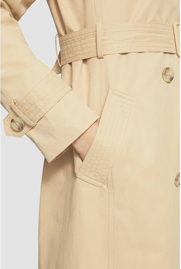 S.Oliver RED LABEL Slim fit trenchcoat van katoenmix met gestreepte voering