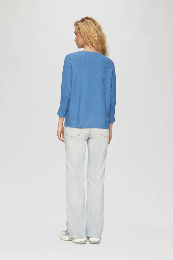 S.Oliver trui blauw rib gebreid - Foto 2