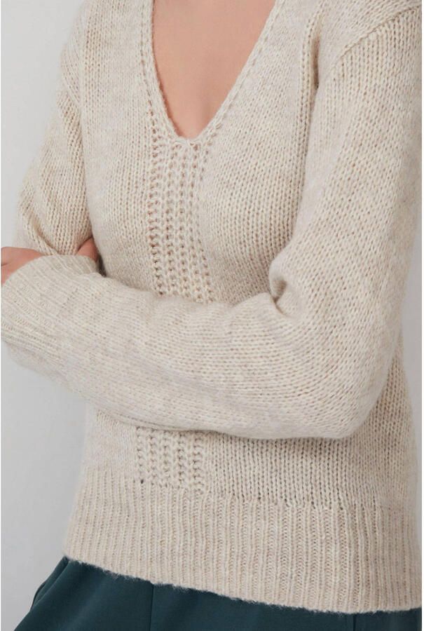 S.Oliver Gebreide trui met v-hals - Foto 1