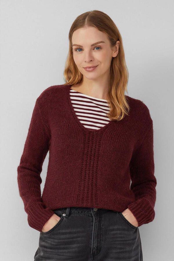 S.Oliver Gebreide trui met v-hals - Foto 2