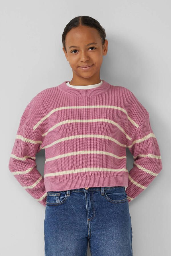 S.Oliver RED LABEL Boxy fit gebreide pullover met streepmotief