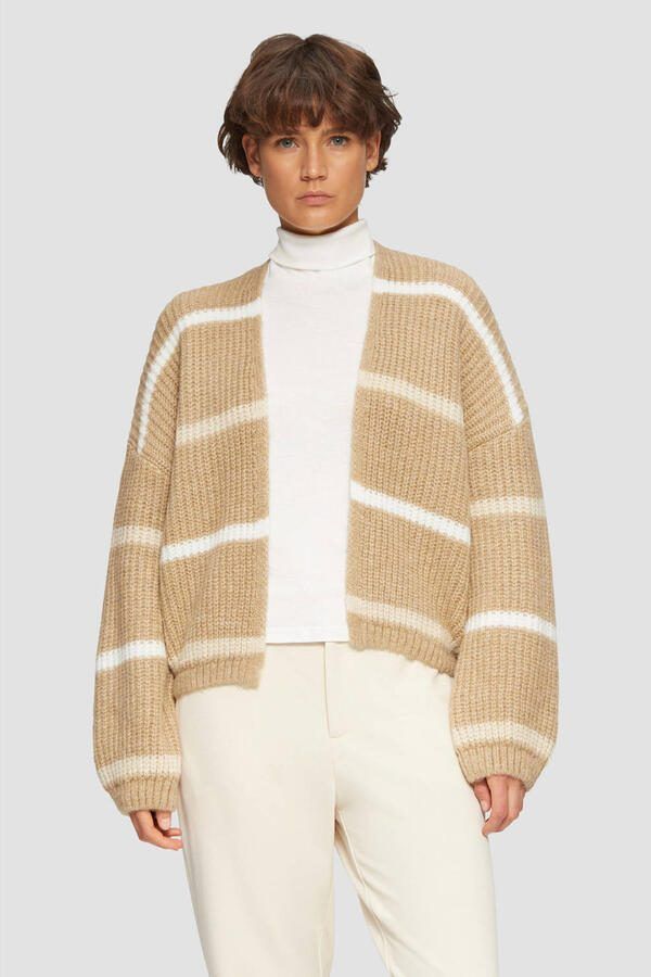 S.Oliver vest beige rib gebreid