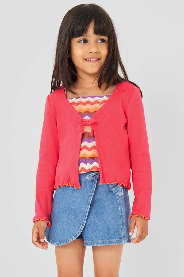 S.Oliver vest rib gebreid roze