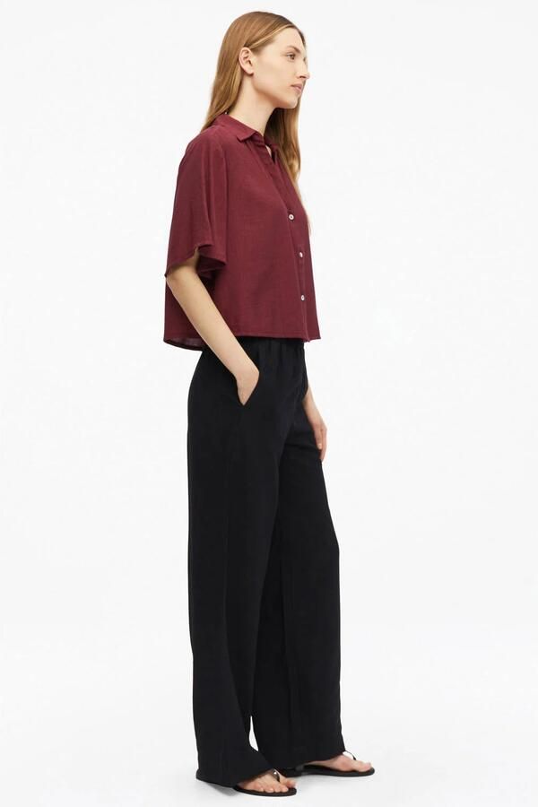 S.Oliver RED LABEL Boxy fit blouse met korte mouwen van viscosemix - Foto 2