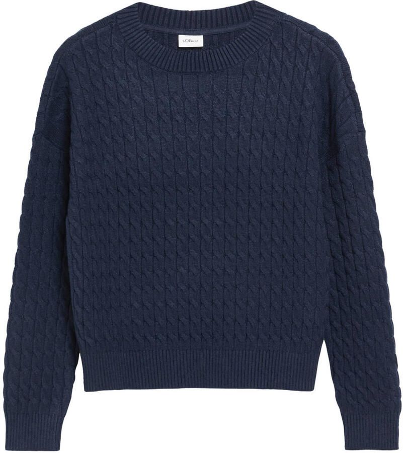 S.Oliver viscose gebreide trui donkerblauw