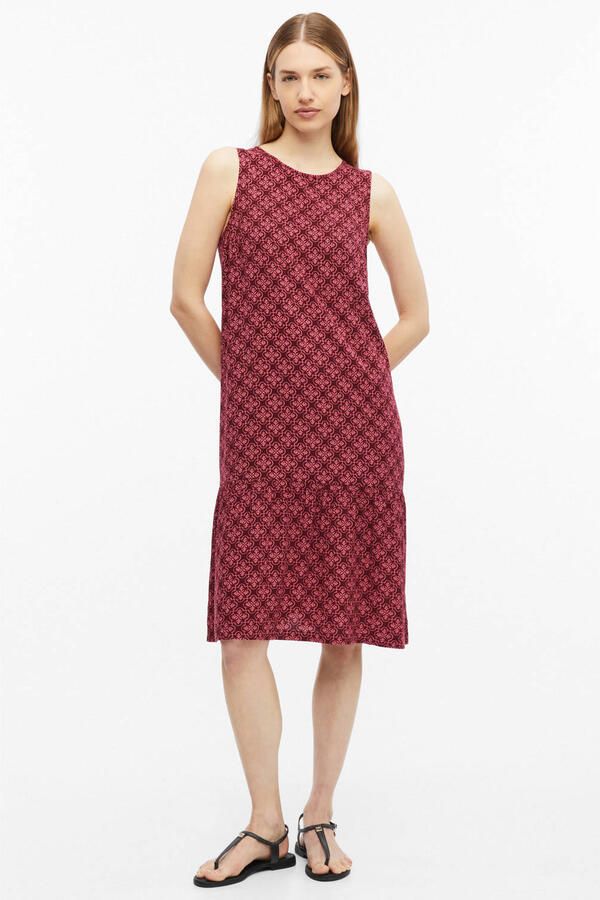 S.Oliver viscose midi jurk met print rood