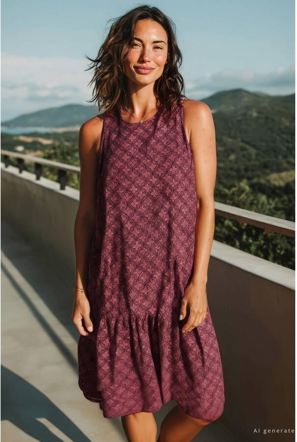 S.Oliver viscose midi jurk met print rood - Foto 2