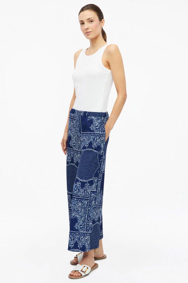 S.Oliver wide leg broek donkerblauw - Foto 2