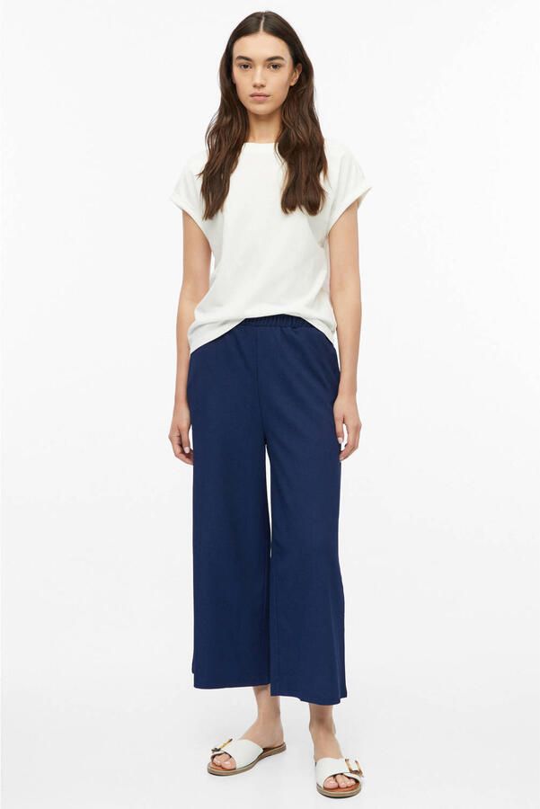 S.Oliver wide leg broek donkerblauw - Foto 3