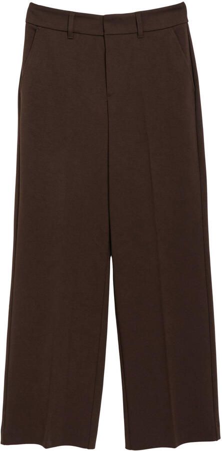 S.Oliver wide leg broek donkerbruin