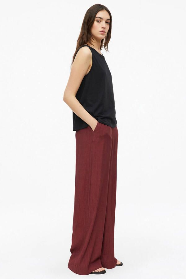 S.Oliver wide leg broek donkerrood - Foto 2