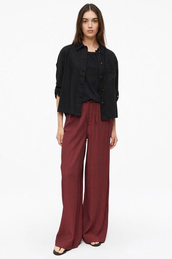 S.Oliver wide leg broek donkerrood - Foto 3