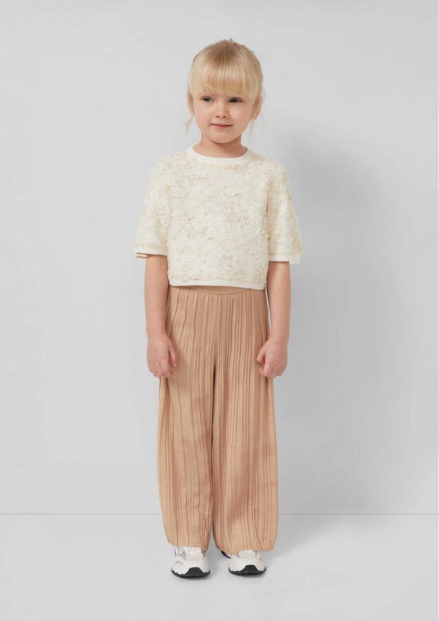 S.Oliver RED LABEL Comfort fit wijde broek met elastische band - Foto 2