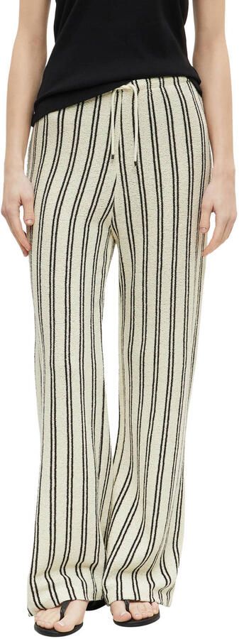 S.Oliver wide leg gestreepte broek beige