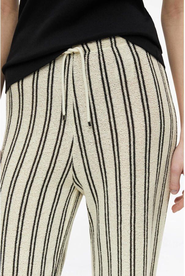 S.Oliver wide leg gestreepte broek beige - Foto 2