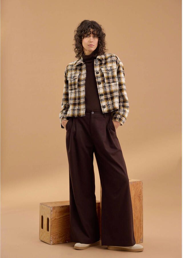 S.Oliver wide leg high waist broek bruin - Foto 2