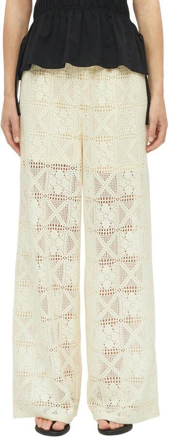 S.Oliver wide leg high waist broek crochet crème - Foto 2