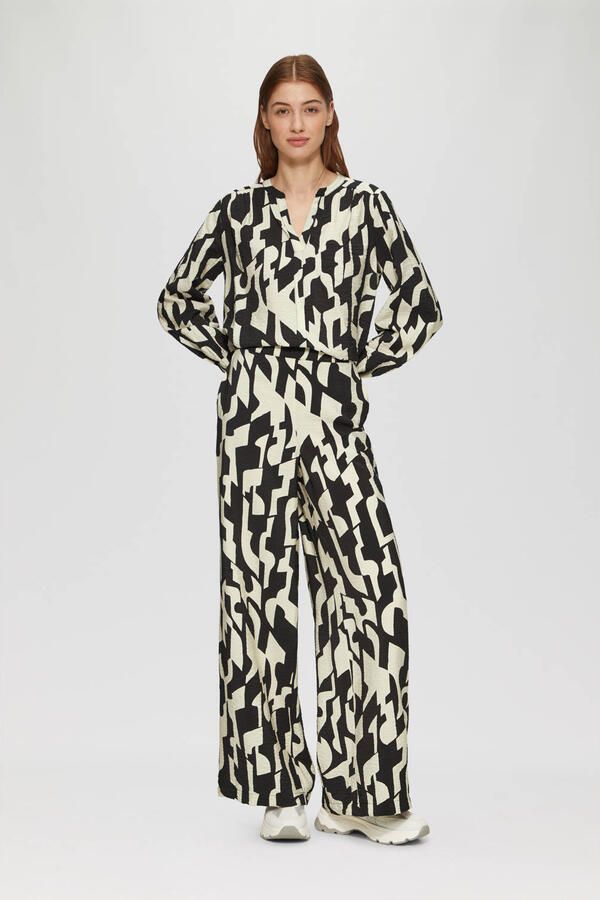 S.Oliver wide leg high waist casual broek ecru - Foto 2