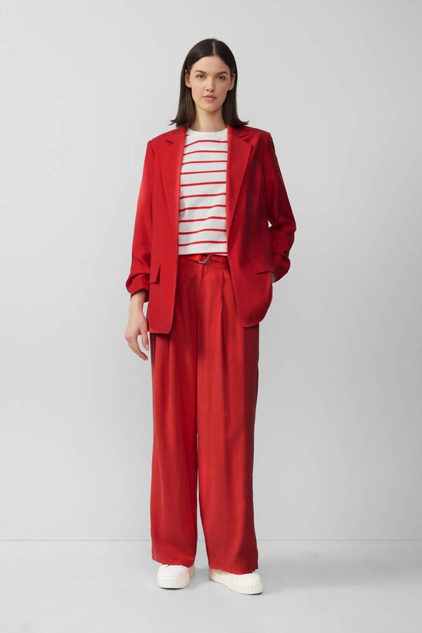 S.Oliver RED LABEL Wide leg broek met stoffen riem