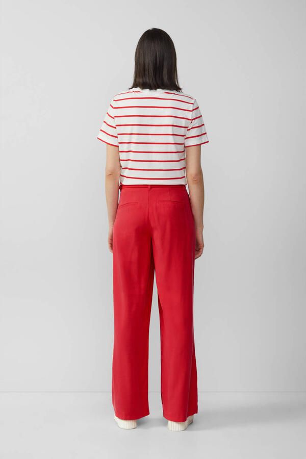 S.Oliver RED LABEL Wide leg broek met stoffen riem - Foto 2