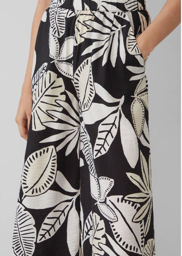 S.Oliver wide leg high waist culotte zwart - Foto 3