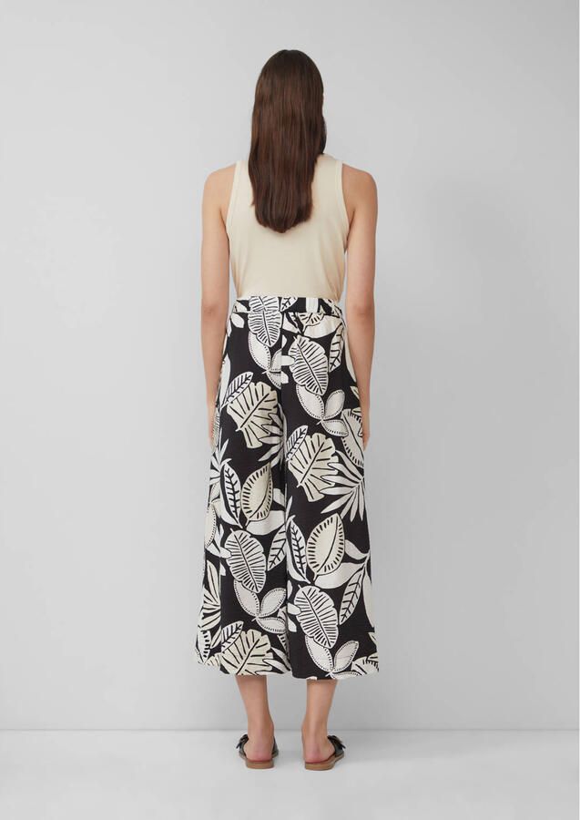 S.Oliver wide leg high waist culotte zwart