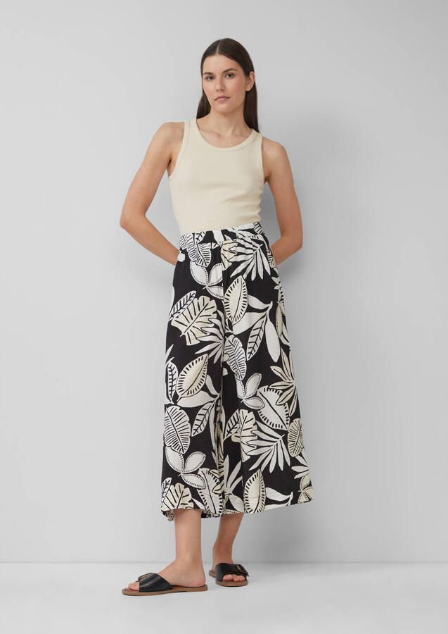 S.Oliver wide leg high waist culotte zwart - Foto 2