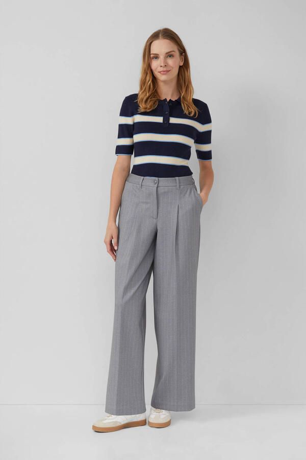 S.Oliver wide leg high waist pantalon grijs