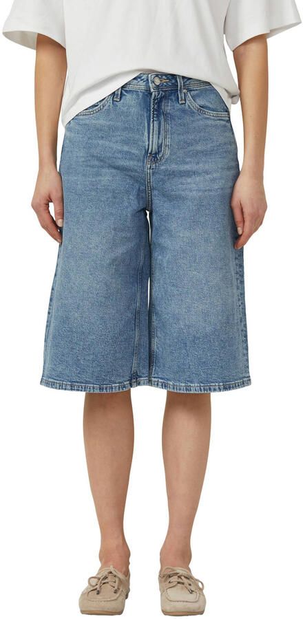 S.Oliver wide leg high waist short medium blue denim
