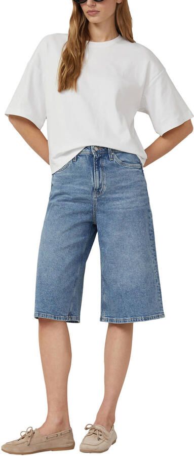S.Oliver wide leg high waist short medium blue denim - Foto 2