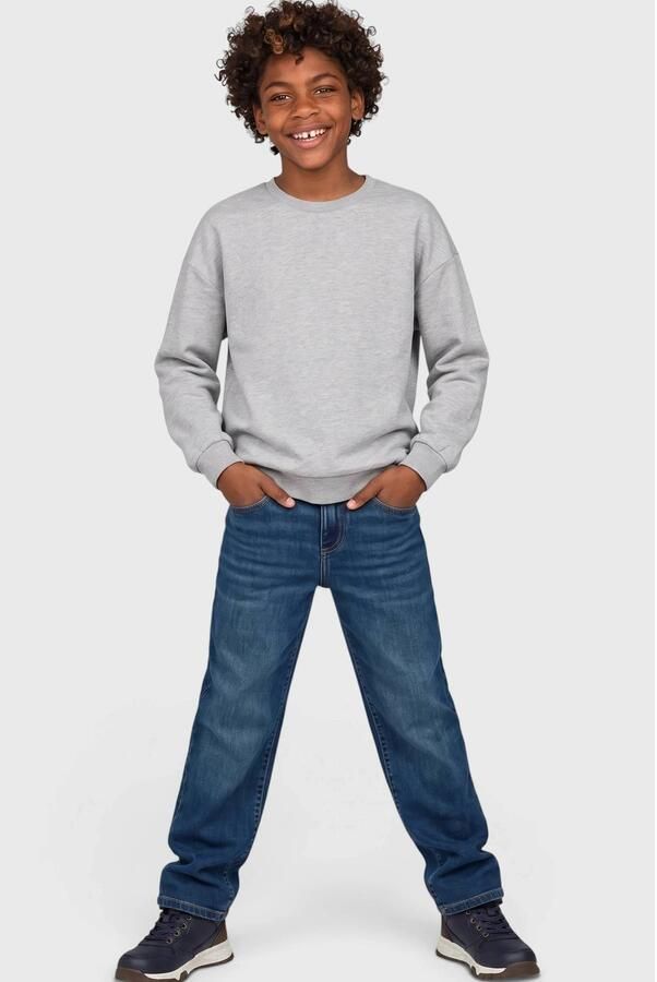 S.Oliver wide leg jeans blauw Meisjes Katoen Effen