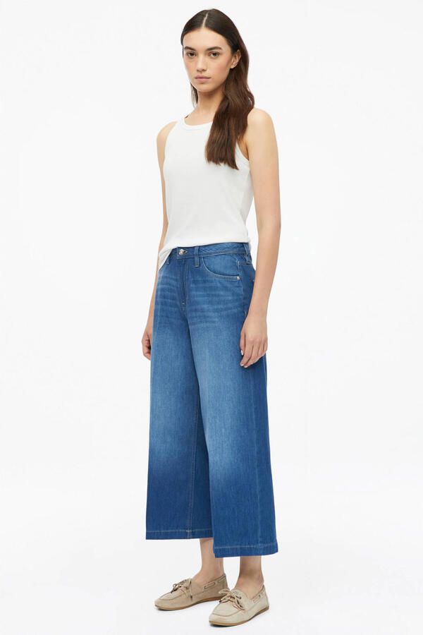 S.Oliver wide leg jeans mediumblauw - Foto 2