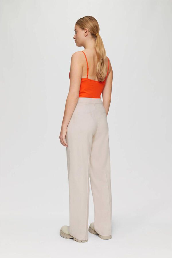 S.Oliver Wijde broek met plooien Beige Dames - Foto 3