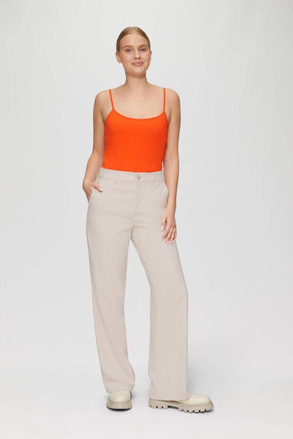 S.Oliver Wijde broek met plooien Beige Dames