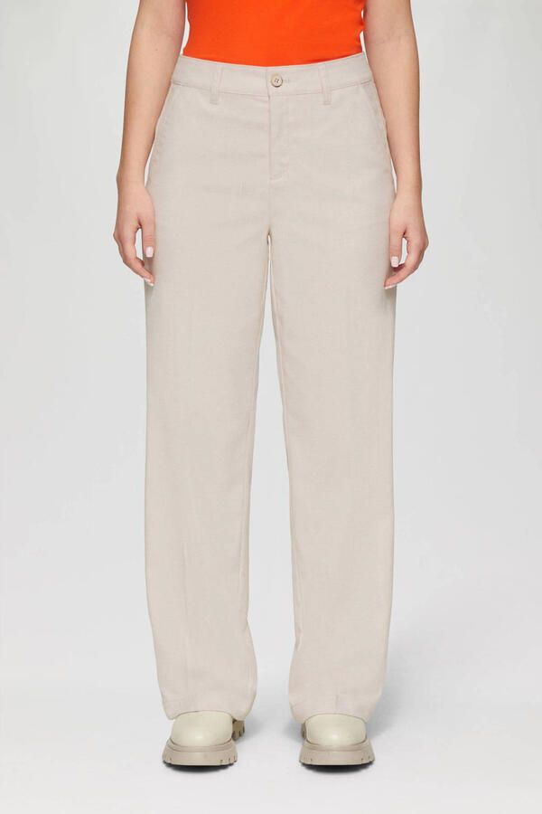S.Oliver Wijde broek met plooien Beige Dames - Foto 2