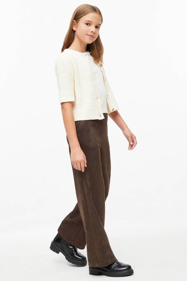 S.Oliver wide leg pantalon donkerbruin Broek Meisjes Polyester Effen - Foto 3