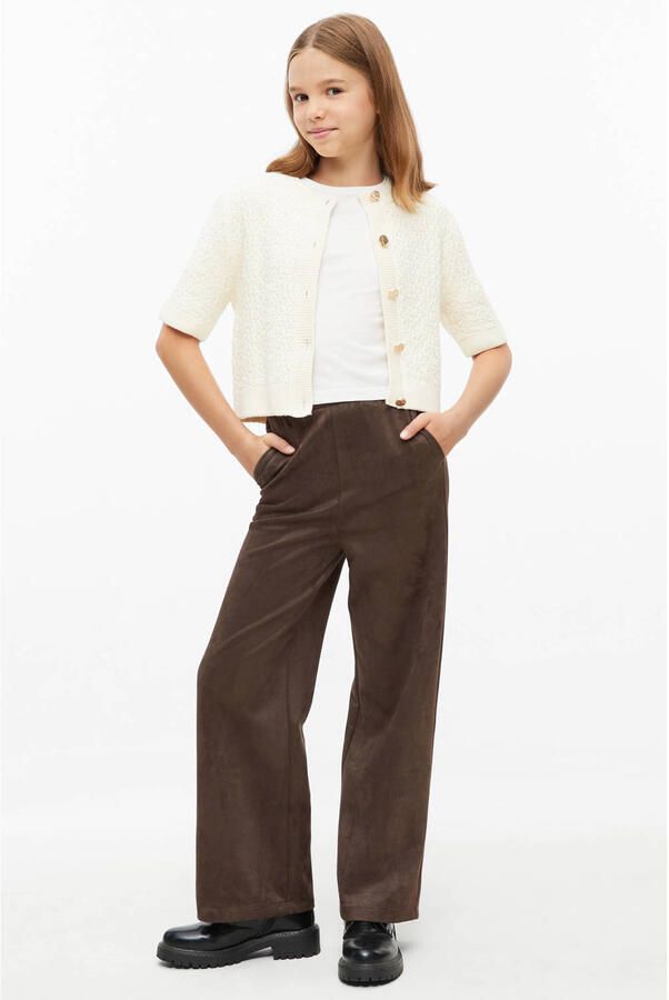 S.Oliver wide leg pantalon donkerbruin Broek Meisjes Polyester Effen - Foto 2